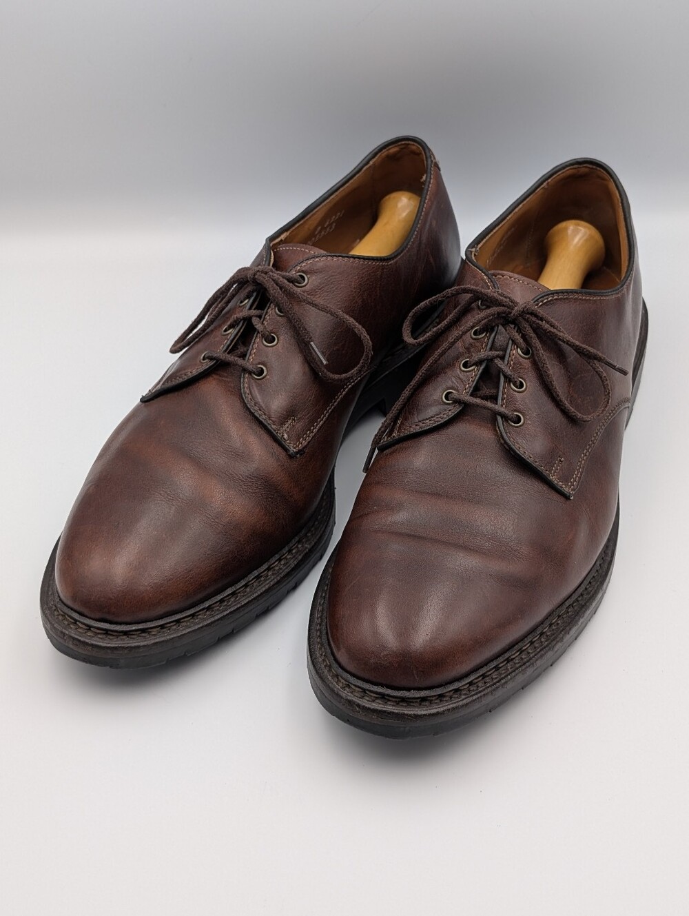 Allen Edmonds Fulton Brown Saddle Leather Derby Dress Shoes 12 US Like New
